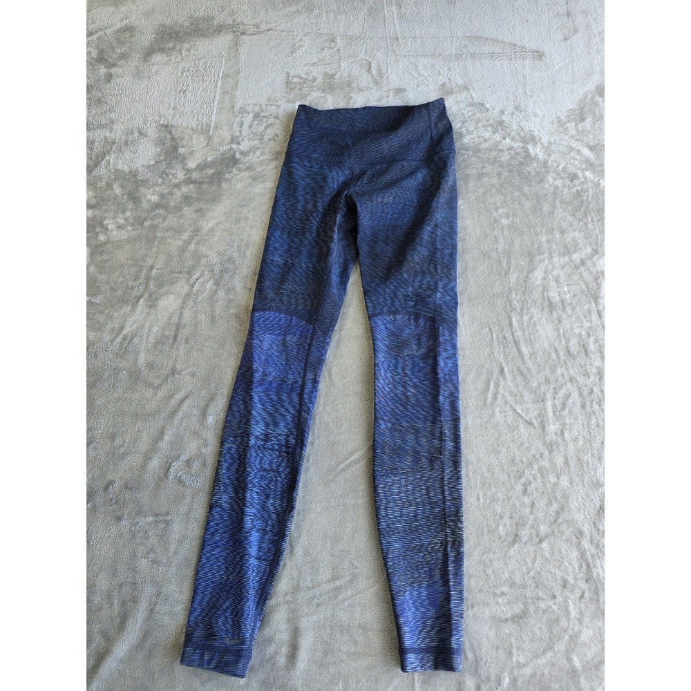 Lululemon Womens Leggings Size 4 Blue Heather High Rise Athletic Yoga‎ Pants
